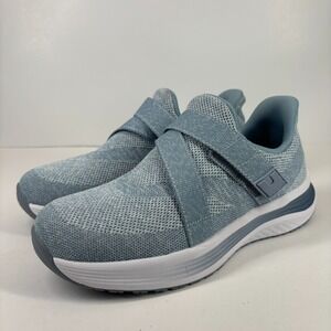 Orthofeet Naya Women's US 9B Light Blue Hands-Free Z-Strap Slip-On Sneakers